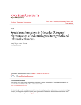 Uruguay): Representation of Industrial Agriculture Growth and Informal Settlements