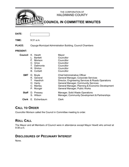 20161115 Council in Committee