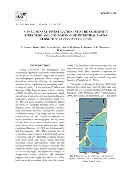 A Preliminary Investigation Into the Community Structure....Along the East Coast of India 281 ISSN 0375-1511