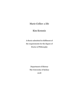Marie Collier: a Life