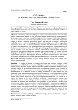 Code-Mixing in Biliterate and Multiliterate Irish Literary Texts