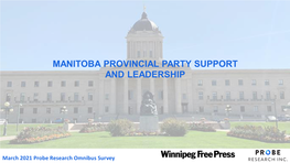 Manitoba Provincial Party Support and Leadership