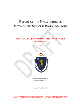 Draft Report of the Massachusetts Autonomous Vehicles Working Group