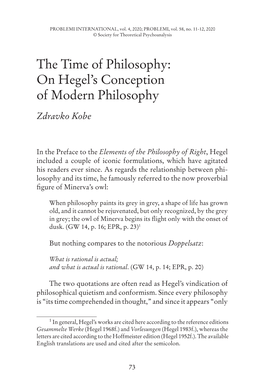 On Hegel's Conception of Modern Philosophy