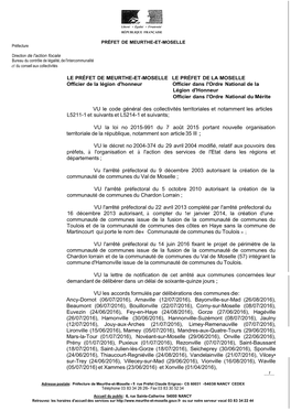 VU Le Code Général Des Collectivités Territoriales Et Notamment Les Articles L5211-1 Et Suivants Et L5214-1 Et Suivants;