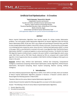 Transactions on Machine Learning and Artificial Inteligence