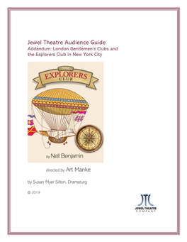 Jewel Theatre Audience Guide Addendum: London Gentlemen’S Clubs and the Explorers Club in New York City