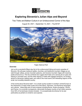 Exploring Slovenia's Julian Alps and Beyond