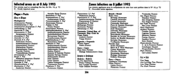 Infected Areas As at 8 July 1993 Zones Infectées Au 8 Juillet 1993 for Catena Used in Compiling This List, See No- 10, P