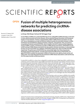 Fusion of Multiple Heterogeneous Networks for Predicting Circrna