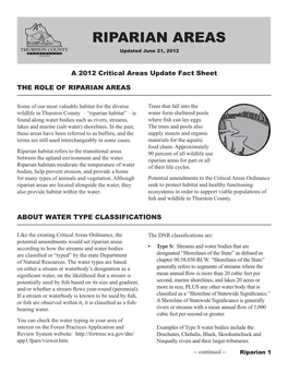 RIPARIAN AREASAREAS Updatedupdated June 21, 2012