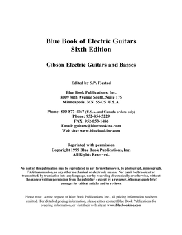 Blue Book of Electric Guitars Sixth Edition