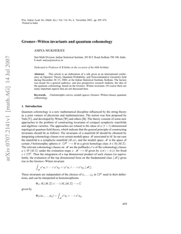Gromov--Witten Invariants and Quantum Cohomology