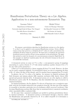 Hamiltonian Perturbation Theory on a Lie Algebra. Application to a Non-Autonomous Symmetric Top