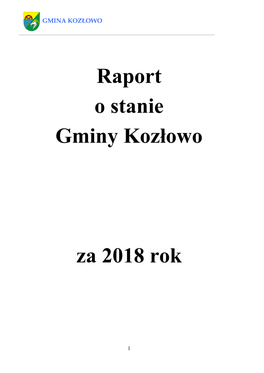 Raport O Stanie Gminy Kozłowo Za 2018