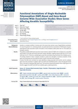 Functional Annotations of Single-Nucleotide Polymorphism