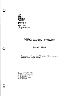 Systems Corporation Pern SYSTEM OVERVIEW March 1984