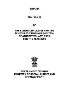 (Prevention of Atrocities) Act, 1989, for the Year 2009