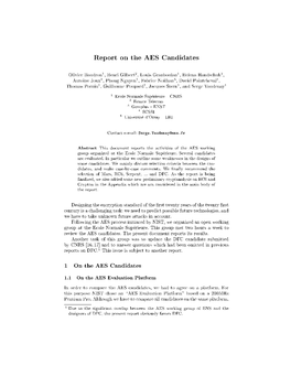 Report on the AES Candidates