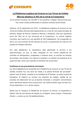 La Plataforma Logística De Consum En Las Torres De Cotillas (Murcia)