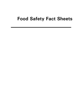 Chapter 7 Food Safety Fact Sheets