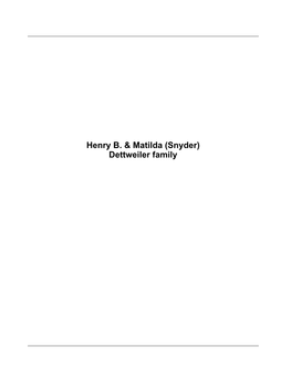 Henry B. & Matilda