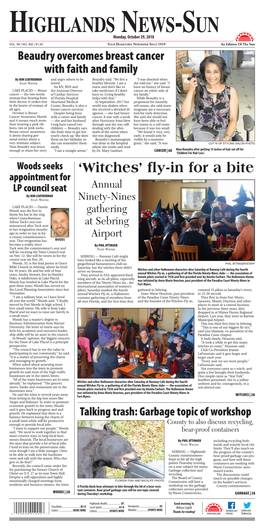 HIGHLANDS NEWS-SUN Monday, October 29, 2018