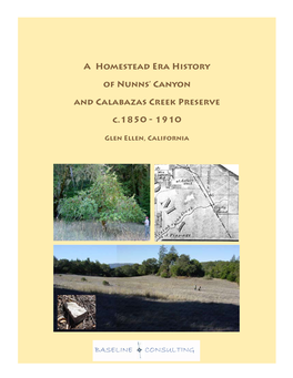 A Homestead Era History of Nunns' Canyon and Calabazas Creek