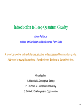 Introduction to Loop Quantum Gravity
