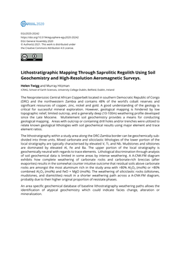 Lithostratigraphic Mapping Through Saprolitic Regolith Using Soil Geochemistry and High-Resolution Aeromagnetic Surveys