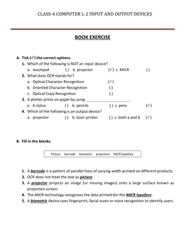 Class-4 Computer L-2 Input and Output Devices