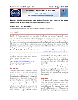 Long-Term Indwelling Double-J Stent and Multiple Encrusted Stones in the Ureter and Bladder: a Case Report on Holmium Laser Treatment