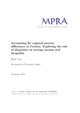 Accounting for Regional Poverty Differences in Croatia: Exploring the Role of Disparities in Average Income and Inequality