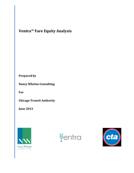 Ventra™ Fare Equity Analysis