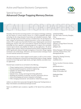 Active and Passive Electronic Components Special Issue On