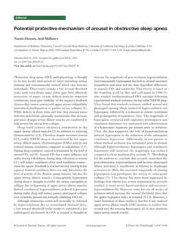 Potential Protective Mechanism of Arousal in Obstructive Sleep Apnea