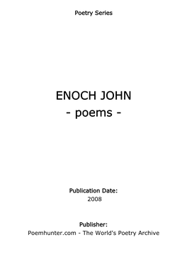 ENOCH JOHN - Poems