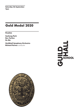 Guildhall School Gold Medal 2020 Programme