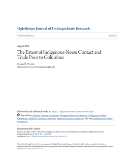 The Extent of Indigenous-Norse Contact and Trade Prior to Columbus Donald E