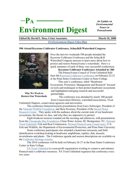 PA Environment Digest 3/10/08