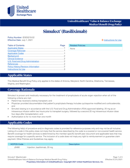 Simulect® (Basiliximab)