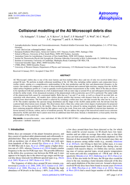 Collisional Modelling of the AU Microscopii Debris Disc