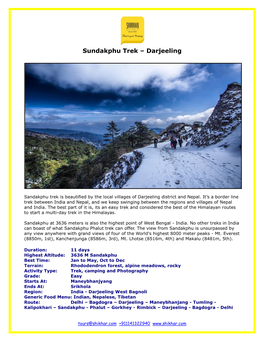 Sundakphu Trek – Darjeeling