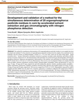 Development and Validation of a Method for the Simultaneous