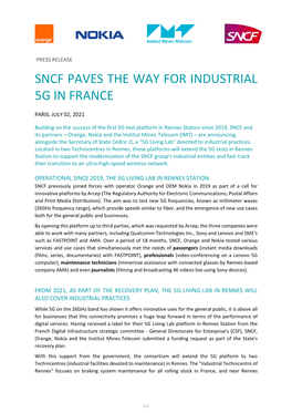 Sncf Paves the Way for Industrial 5G in France