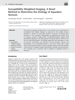 Susceptibility Weighted Imaging: a Novel Method to Determine the Etiology of Aqueduct Stenosis