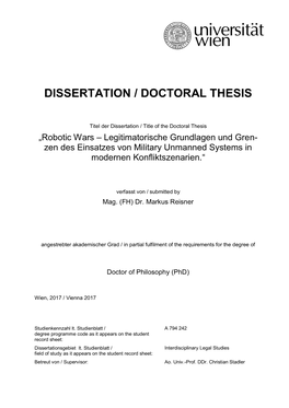 Dissertation / Doctoral Thesis