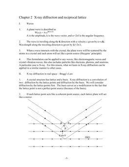 Chapter 2 X-Ray Diffraction and Reciprocal Lattice