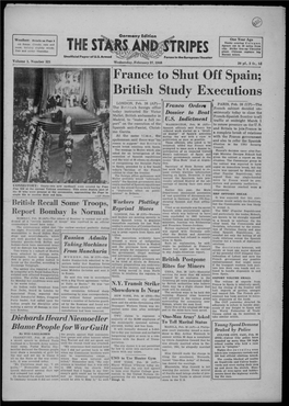 France to Shut Off Spain; British Study Executions T LONDON, Feb