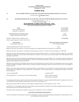 Form 10-K Raymond James Financial, Inc